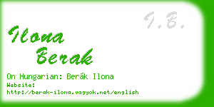 ilona berak business card